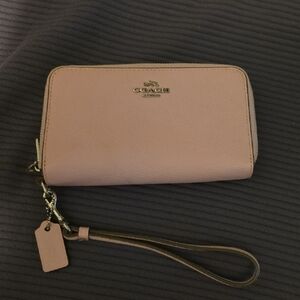 Coach Pastel Pink Wallet/Wristlet with Strap And Hang Tag